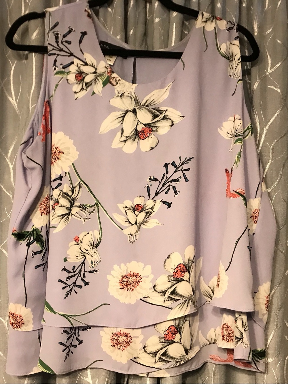 Simply Styled Lavender Floral Summer Blouse XL